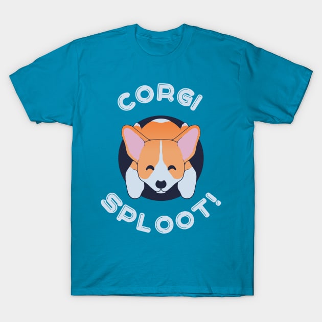 Corgi Sploot Design - Cute Funny Gift for Dog Owners T-Shirt by KritwanBlue